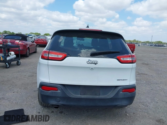 2015 Jeep Cherokee Sport with VIN 1C4PJLAB2FW566132, listed as a IAAI auction lot 42103012 with 138,016 mi miles. Bid and sale history available at carsss.com. Image 17.