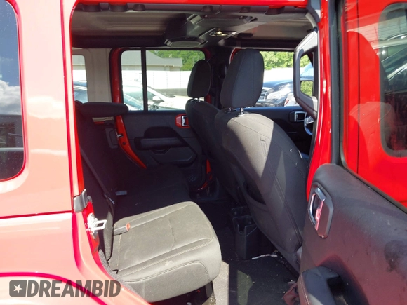 2021 Jeep Wrangler Unlimited Sahara with VIN 1C4HJXEN8MW622359, listed as a IAAI auction lot 42328958 with 100,450 mi miles and . Bid and sale history available at DreamBid. Image 8.