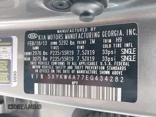 2014 Kia Sorento SX z VIN 5XYKW4A77EG434282, wystawiony jako IAAI lot #42513036 z przebiegiem 175 186 mil mil oraz . Historia ofert i sprzedaży dostępna na DreamBid. Obrazek 9.