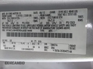 2013 Ford Escape SEL with VIN 1FMCU9H93DUA81448, listed as a IAAI auction lot 41790631 with 176,015 mi miles. Bid and sale history available at carsss.com. Image 9.