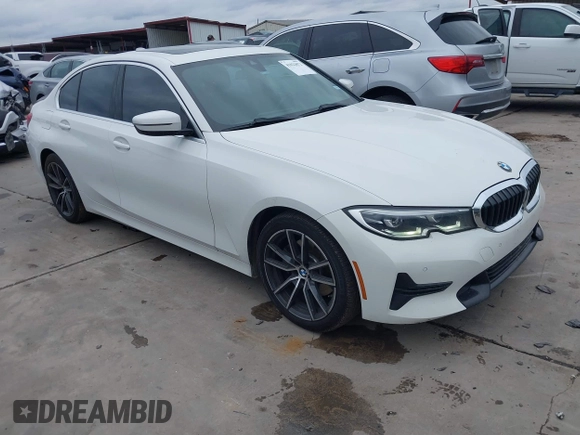 2020 BMW 3 Series 330i with VIN WBA5R1C06LFH40375, listed as a IAAI auction lot 41023872 with 98,325 mi miles and . Bid and sale history available at carsss.com. Image 1.