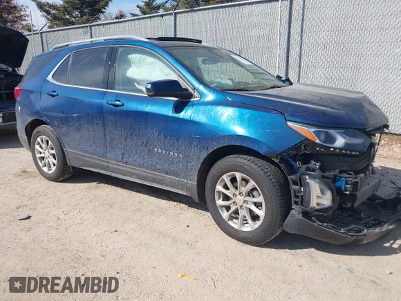 2020 Chevrolet Equinox LT with VIN 3GNAXUEVXLL281010, listed as a IAAI auction lot 41772427 with 54,706 mi miles. Bid and sale history available at carsss.com. Image 1.