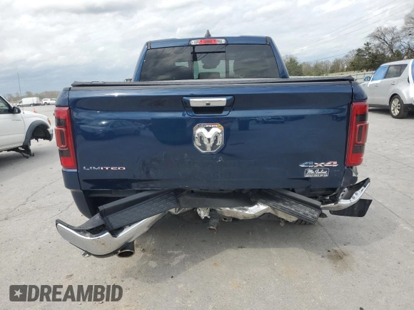 2020 Ram 1500 Limited with VIN 1C6SRFHT0LN314794, listed as a Copart auction lot 51520715 with 61,397 mi miles and Salvage title. Bid and sale history available at DreamBid. Image 6.