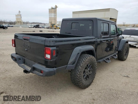 2022 Jeep Gladiator Sport S with VIN 1C6HJTAG8NL125550, listed as a Copart auction lot 50255805 with Not provided miles and Salvage title. Bid and sale history available at DreamBid. Image 3.