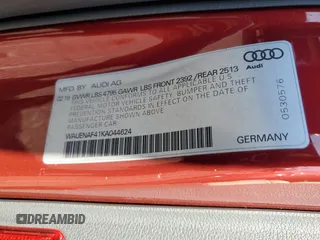 2019 Audi A4 Premium Plus with VIN WAUENAF41KA044624, listed as a Copart auction lot 50043695 with 12,368 mi miles and Salvage Title. Bid and sale history available at carsss.com. Image 14.