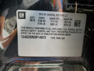 2013 Buick LaCrosse Leather with VIN 1G4GC5ER2DF140673, listed as a Copart auction lot 61115104 with 97,894 mi miles and Clean Title. Bid and sale history available at carsss.com. Image 12.
