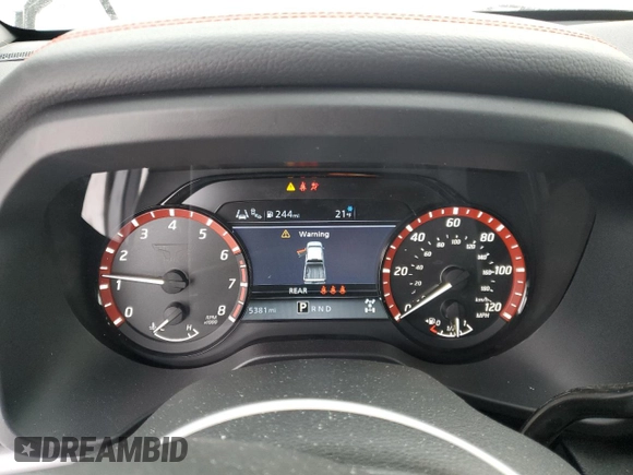 2024 Nissan Titan Pro-4X with VIN 1N6AA1ED1RN115335, listed as a Copart auction lot 42597585 with 5,381 mi miles and Salvage title. Bid and sale history available at DreamBid. Image 9.