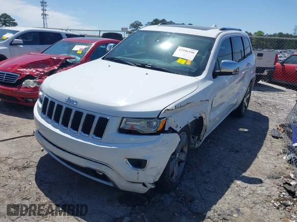 2015 Jeep Grand Cherokee Overland with VIN 1C4RJECG6FC707458, listed as a IAAI auction lot 41996350 with 128,307 mi miles and . Bid and sale history available at DreamBid. Image 17.