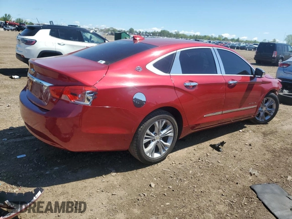2015 Chevrolet Impala LT with VIN 2G1115SL7F9198458, listed as a Copart auction lot 57996275 with 128,480 mi miles and Salvage title. Bid and sale history available at DreamBid. Image 3.