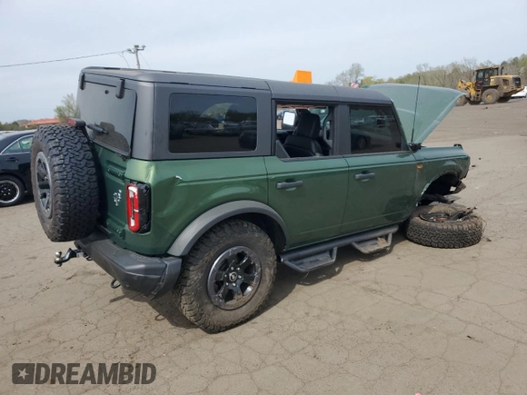 2023 Ford Bronco z VIN 1FMEE5DP2PLB22598, wystawiony jako Copart lot #54707415 z przebiegiem 10 266 mil mil oraz Szkoda całkowita • Salvage title. Historia ofert i sprzedaży dostępna na DreamBid. Obrazek 3.