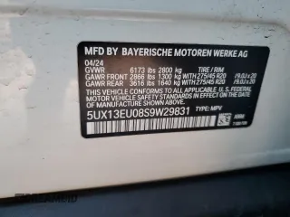 2025 BMW X5 sDrive40i with VIN 5UX13EU08S9W29831, listed as a Copart auction lot 43263975 with 21,624 mi miles and Clean Title. Bid and sale history available at carsss.com. Image 14.