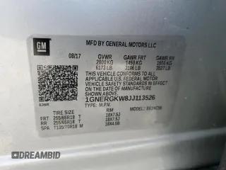 2018 Chevrolet Traverse LT Cloth z VIN 1GNERGKW8JJ113526, wystawiony jako Copart lot #59633295 z przebiegiem 111 066 mil mil oraz Szkoda całkowita • Salvage title. Historia ofert i sprzedaży dostępna na DreamBid. Obrazek 13.