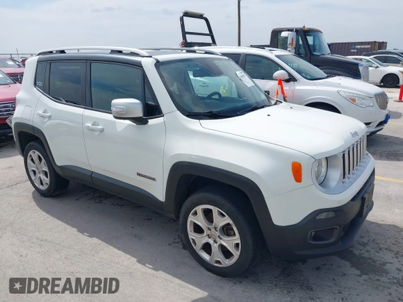 2016 Jeep Renegade Limited with VIN ZACCJBDT7GPC67683, listed as a IAAI auction lot 42401857 with 163,888 mi miles and . Bid and sale history available at DreamBid. Image 1.