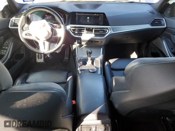 2021 BMW M3 with VIN WBS53AY07MFL43939, listed as a Copart auction lot 42085465 with 55,003 mi miles and Salvage title. Bid and sale history available at DreamBid. Image 8.