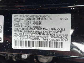 2025 Honda Accord EX-L with VIN 1HGCY2F68SA023974, listed as a IAAI auction lot 42487900 with Not provided miles and . Bid and sale history available at DreamBid. Image 9.