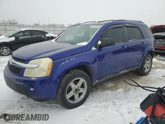 2005 Chevrolet Equinox LT with VIN 2CNDL63F556028169, listed as a Copart auction lot 45739765 with 202,946 mi miles and Salvage Title. Bid and sale history available at carsss.com. Image 1.