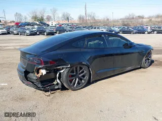 2022 Tesla Model S with VIN 5YJSA1E50NF470991, listed as a IAAI auction lot 41652545 with 1 mi miles. Bid and sale history available at carsss.com. Image 4.