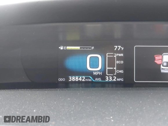 2021 Toyota Prius L Eco with VIN JTDKAMFU3M3140233, listed as a IAAI auction lot 42182685 with 38,842 mi miles and . Bid and sale history available at DreamBid. Image 16.