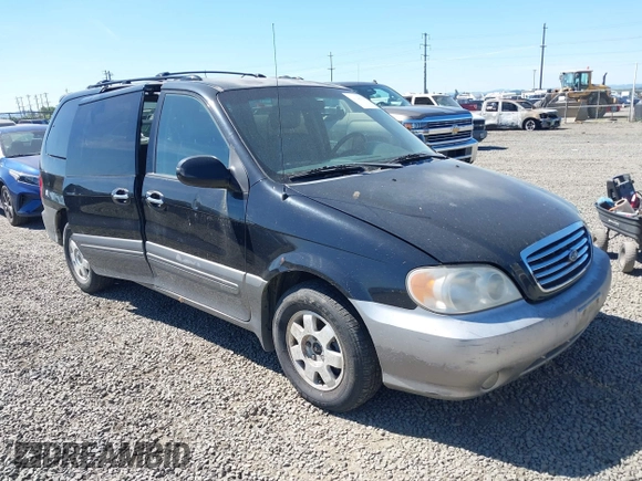 2003 Kia Sedona LX with VIN KNDUP131836369861, listed as a IAAI auction lot 42188770 with 144,280 mi miles and . Bid and sale history available at DreamBid. Image 1.