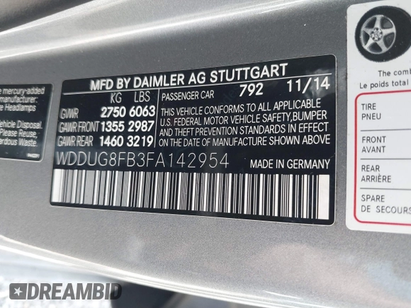 2015 Mercedes-Benz S 550 z VIN WDDUG8FB3FA142954, wystawiony jako IAAI lot #39795621 z przebiegiem 111 415 mil mil oraz . Historia ofert i sprzedaży dostępna na DreamBid. Obrazek 9.