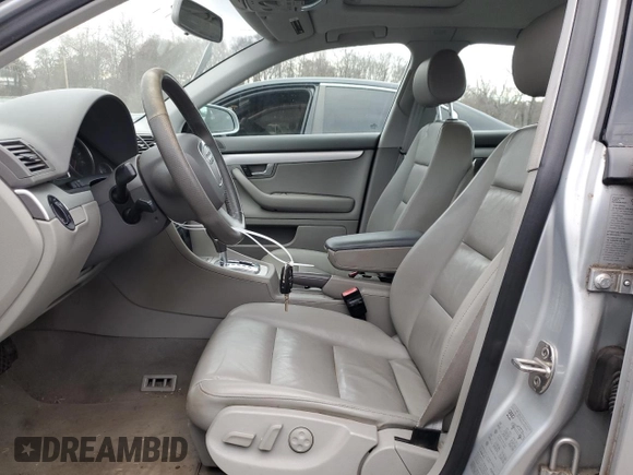 2005 Audi A4 2.0T with VIN WAUDF68E85A439819, listed as a Copart auction lot 81468104 with 87,787 mi miles and Salvage Title. Bid and sale history available at carsss.com. Image 7.
