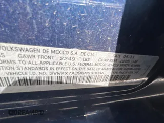 2011 Volkswagen Jetta SportWagen SE with VIN 3VWPX7AJ9BM693836, listed as a Copart auction lot 52215095 with 153,570 mi miles and Clean Title. Bid and sale history available at carsss.com. Image 10.