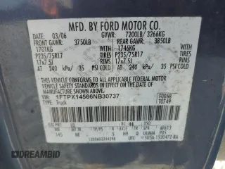 2006 Ford F-150 XLT with VIN 1FTPX14566NB30737, listed as a Copart auction lot 66104875 with 162,259 mi miles and Clean title. Bid and sale history available at DreamBid. Image 12.