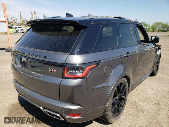 2019 Land Rover Range Rover Sport SVR with VIN SALWZ2SE1KA821229, listed as a Copart auction lot 46213362 with Not Provided miles and Non Repairable. Bid and sale history available at DreamBid. Image 4.