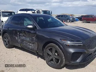 2023 Genesis GV70 2.5T with VIN KMUMADTB9PU100827, listed as a Copart auction lot 51080985 with 17,819 mi miles and Salvage Title. Bid and sale history available at carsss.com. Image 10.