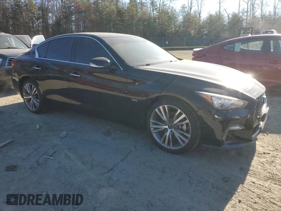 2018 Infiniti Q50 3.0t LUXE with VIN JN1EV7AR6JM440783, listed as a Copart auction lot 46098645 with 60,221 mi miles and Salvage Title. Bid and sale history available at carsss.com. Image 4.