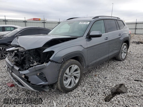2022 Volkswagen Atlas SE with VIN 1V2WR2CA4NC502532, listed as a Copart auction lot 44407155 with 67,394 mi miles and Salvage title. Bid and sale history available at DreamBid. Image 1.