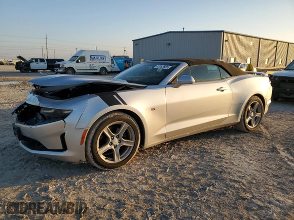 2019 Chevrolet Camaro 1LT with VIN 1G1FB3DS0K0127084, listed as a Copart auction lot 43283505 with 66,786 mi miles and Salvage Title. Bid and sale history available at carsss.com. Image 1.