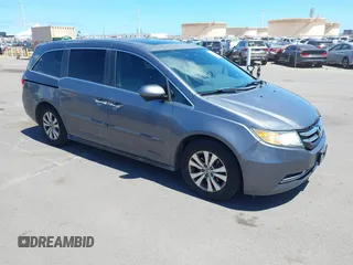 2014 Honda Odyssey EX-L with VIN 5FNRL5H69EB018557, listed as a IAAI auction lot 42855051 with 165,081 mi miles and . Bid and sale history available at DreamBid. Image 1.