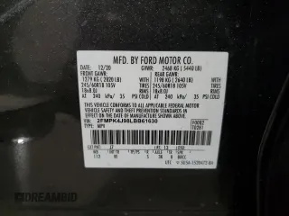 2020 Ford Edge SEL with VIN 2FMPK4J98LBB61630, listed as a Copart auction lot 51987445 with 56,355 mi miles and Salvage Title. Bid and sale history available at DreamBid. Image 13.