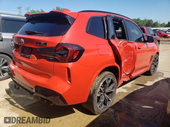 2023 BMW X3 M z VIN 5YM13EC0XP9R08389, wystawiony jako Copart lot #60077684 z przebiegiem 27 959 mil mil oraz Szkoda całkowita • Salvage title. Historia ofert i sprzedaży dostępna na DreamBid. Obrazek 3.