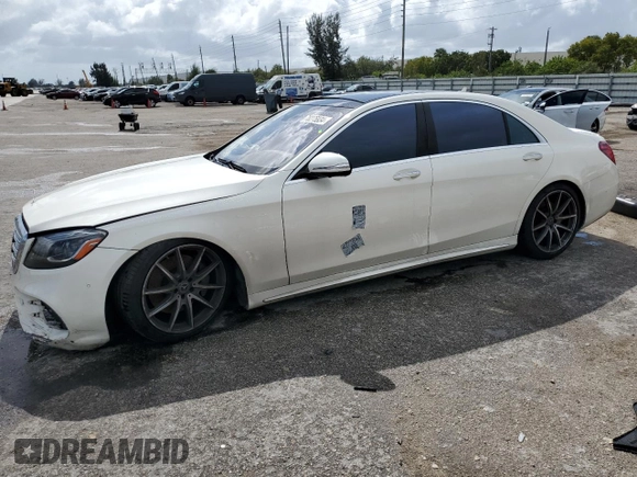 2019 Mercedes-Benz S 560 with VIN WDDUG8GB9KA457525, listed as a Copart auction lot 78275934 with 55,774 mi miles and Salvage Title. Bid and sale history available at DreamBid. Image 1.