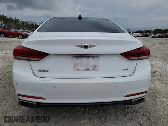 2017 Genesis G80 3.8L z VIN KMHGN4JE5HU182487, wystawiony jako Copart lot #56643395 z przebiegiem Nie podano mil oraz Szkoda całkowita • Salvage title. Historia ofert i sprzedaży dostępna na DreamBid. Obrazek 6.