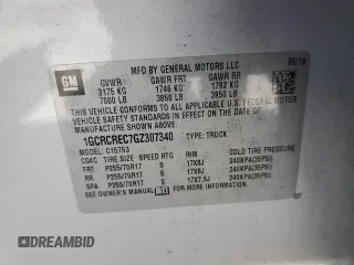 2016 Chevrolet Silverado 1500 LT with VIN 1GCRCREC7GZ307340, listed as a Copart auction lot 50203405 with 55,823 mi miles and Salvage Title. Bid and sale history available at DreamBid. Image 14.