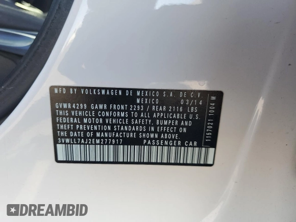 2014 Volkswagen Jetta TDI with VIN 3VWLL7AJ2EM277917, listed as a Copart auction lot 55832245 with 149,297 mi miles and Clean title. Bid and sale history available at DreamBid. Image 12.