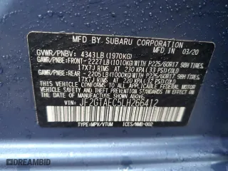 2020 Subaru Crosstrek Premium with VIN JF2GTAEC5LH266412, listed as a Copart auction lot 43369415 with 159,008 mi miles and Salvage Title. Bid and sale history available at carsss.com. Image 15.