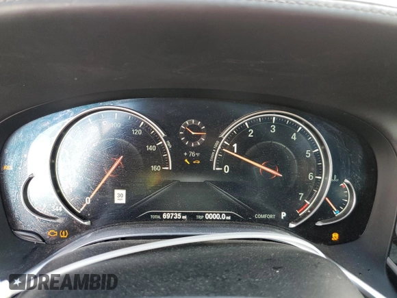 2018 BMW 7 Series 740i with VIN WBA7E2C54JG742927, listed as a Copart auction lot 70306082 with 69,735 mi miles. Bid and sale history available at carsss.com. Image 9.