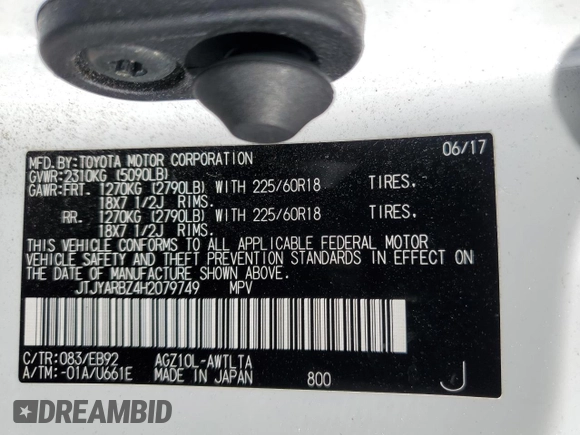 2017 Lexus NX 200t with VIN JTJYARBZ4H2079749, listed as a Copart auction lot 51000765 with 76,403 mi miles and Salvage Title. Bid and sale history available at DreamBid. Image 13.