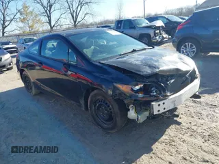 2012 Honda Civic Cpe LX with VIN 2HGFG3B55CH513150, listed as a IAAI auction lot 41886682 with 208,594 mi miles. Bid and sale history available at carsss.com. Image 1.