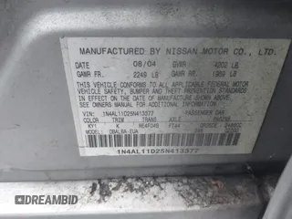 2005 Nissan Altima 2.5 S with VIN 1N4AL11D25N413377, listed as a IAAI auction lot 41919546 with 235,704 mi miles. Bid and sale history available at carsss.com. Image 9.