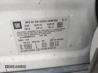 2021 Buick Encore Preferred with VIN KL4CJESM6MB372518, listed as a IAAI auction lot 41849687 with 73,509 mi miles. Bid and sale history available at carsss.com. Image 9.