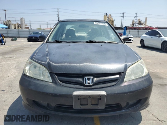 2004 Honda Civic LX with VIN 2HGES16544H579294, listed as a Copart auction lot 55528785 with 172,892 mi miles and Clean Title. Bid and sale history available at carsss.com. Image 5.
