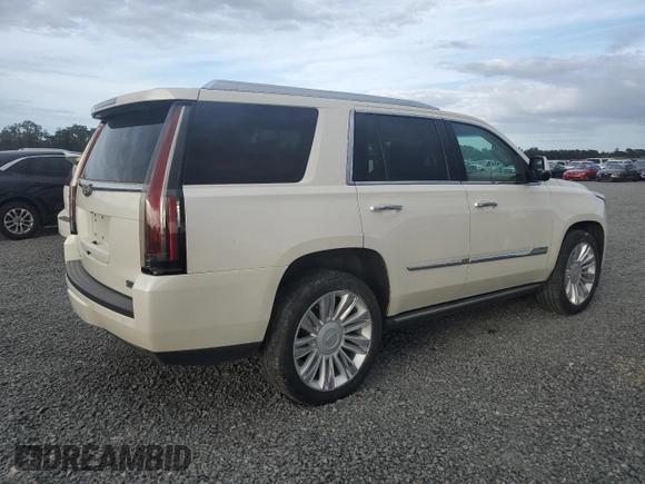 2015 Cadillac Escalade Platinum z VIN 1GYS4PKJ5FR574930, wystawiony jako Copart lot #74691204 z przebiegiem Nie podano mil oraz Szkoda całkowita • Salvage title. Historia ofert i sprzedaży dostępna na DreamBid. Obrazek 3.