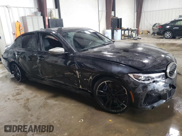 2022 BMW 3 Series M340i xDrive with VIN 3MW5U9J00N8C32315, listed as a Copart auction lot 72268484 with 37,081 mi miles and Salvage Title. Bid and sale history available at carsss.com. Image 4.