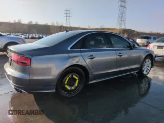2015 Audi S8 with VIN WAUK2AFDXFN017156, listed as a Copart auction lot 50602605 with 100,224 mi miles and Salvage Title. Bid and sale history available at carsss.com. Image 3.