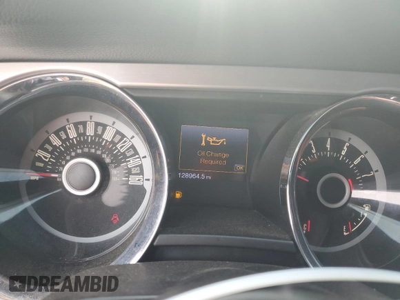 2013 Ford Mustang V6 with VIN 1ZVBP8EM0D5265005, listed as a Copart auction lot 54985425 with 128,964 mi miles and Salvage title. Bid and sale history available at DreamBid. Image 9.